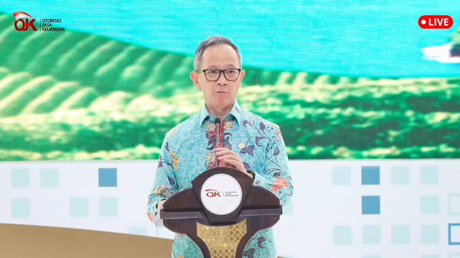 Ketua Dewan Komisioner Otoritas Jasa Keuangan (OJK), Mahendra Siregar dalam Pertemuan Tahunan Industri Jasa Keuangan (PTIJK) 2025. (Tangkapan Layar Youtube Otoritas Jasa Keuangan)