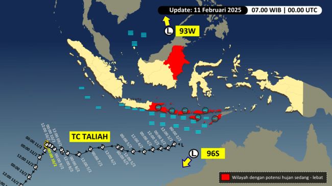 Muncul 2 Bibit Siklon Tropis di Wilayah RI, BMKG Minta Warga Siaga