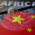 Chinese flag, word "Africa" and satellite model are seen in this illustration taken February 5, 2025. REUTERS/Dado Ruvic/Illustration