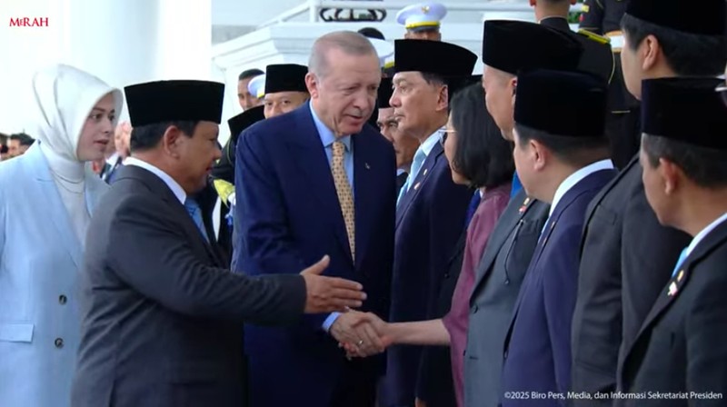 Upacara Penyambutan Kenegaraan Presiden Türkiye Recep Tayyip Erdoğan, 12 Februari 2025. (Tangkapan Layar Youtube/Biro Setpres RI)