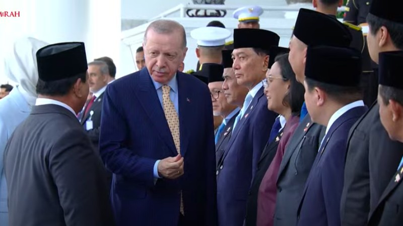 Upacara Penyambutan Kenegaraan Presiden Türkiye Recep Tayyip Erdoğan, 12 Februari 2025. (Tangkapan Layar Youtube/Biro Setpres RI)