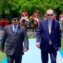 Ramai Menteri Ikut Prabowo Sambut Erdogan di Istana Bogor