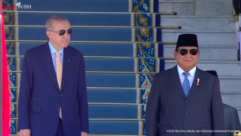 Upacara Penyambutan Kenegaraan Presiden Türkiye Recep Tayyip Erdoğan, 12 Februari 2025. (Tangkapan Layar Youtube/Biro Setpres RI)