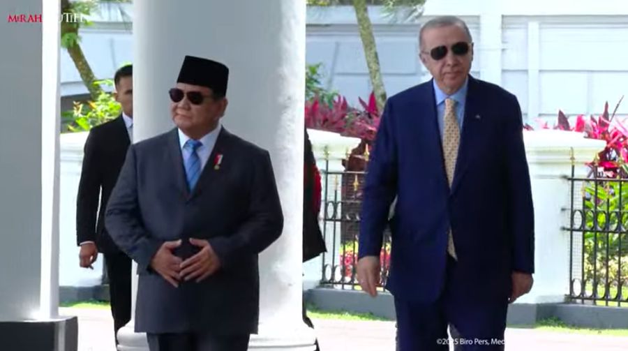 Upacara Penyambutan Kenegaraan Presiden Türkiye Recep Tayyip Erdoğan, 12 Februari 2025. (Tangkapan Layar/Sekretariat Presiden RI)