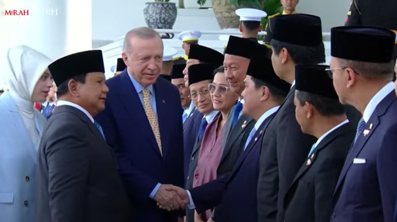 Upacara Penyambutan Kenegaraan Presiden Türkiye Recep Tayyip Erdoğan, 12 Februari 2025. (Tangkapan Layar Youtube/Sekretriat Presiden RI)