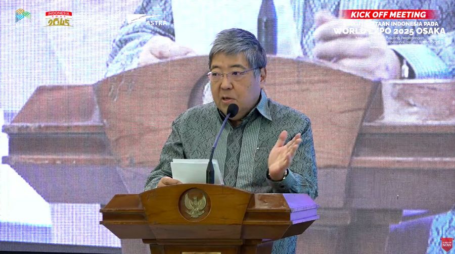 Duta Besar Jepang untuk Indonesia, Masaki Yasushi memberikan sambutan dalam Kick Off Meeting Keikutsertaan Indonesia pada World Expo 2025 Osaka. (Tangkapan Layar Bappenas RI)