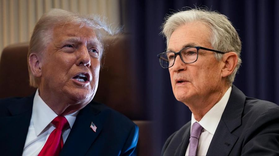 Foto Kolase Presiden AS, Donald Trump dan Ketua Federal Reserve Amerika Serikat, Jerome Powell. (AP Photo)