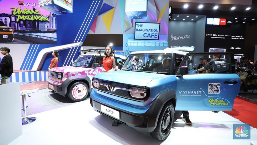 VinFast Indonesia kembali mengikuti gelaran Indonesia International Motor Show (IIMS) 2025 dengan meluncurkan VF 3 pada hari ini di Jakarta Convention Center (JCC), Kamis (13/2/2025). (²©²ÊÍøÕ¾/Tri Susilo)
