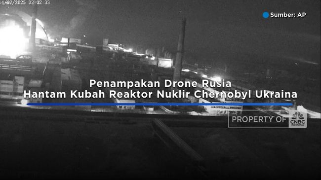 Penampakan Drone Rusia Hantam Kubah Reaktor Nuklir Ukraina