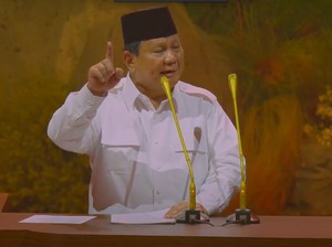 Kelakar Prabowo Seruput Kopi Kala Pidato di HUT Ke-17 Partai Gerindra