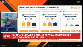 Video: BPS: RI Surplus Neraca dagang USD 3,45 Miliar di Januari 2025