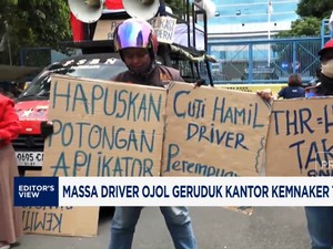 Video: Massa Driver Ojol Geruduk Kantor Kemnaker Tuntut Hak THR