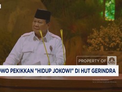 Video: Prabowo Pekikkan "Hidup Jokowi" di HUT Gerindra