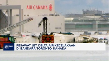Video: Pesawat Delta Air Terbalik di Bandara Toronto, 8 Orang Terluka