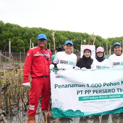 PTPP Tanam 1.000 Mangrove di Pesisir Tambakrejo