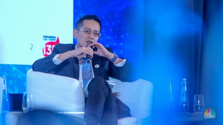SVP Strategy & Investment Pertamina, Henricus Herwin menyampaikan pemaparan dalam acara Road To Outlook Energy Edition With ExxonMobil bertajuk