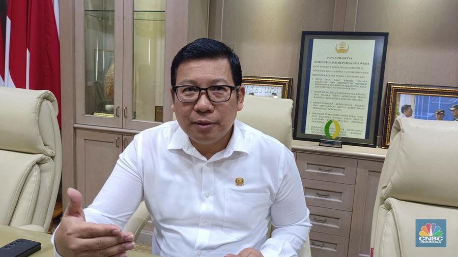 Kepala Bapanas Arief Prasetyo Adi saat ditemui di kantornya, Rabu (19/2/2025). (CNBC Indonesia/Martyasari Rizky)