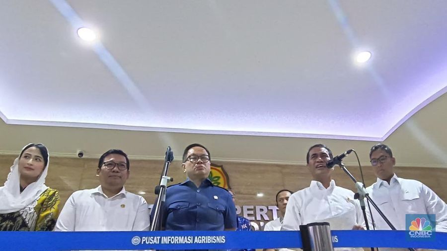 Konferensi Pers usai Rakortas di kantor Kementan, Jakarta, Rabu (19/2/2025). (²©²ÊÍøÕ¾/Martyasari Rizky)
