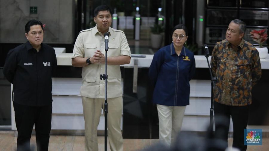 Menteri Perumahan dan Kawasan Permukiman, Maruarar Sirait dalam Konferensi Pers Pembiayaan Program 3 Juta Rumah di Gedung Djuanda I, Kementerian Keuangan, Jakarta, Rabu (19/2/2025). (CNBC Indonesia/Muhammad Sabki)