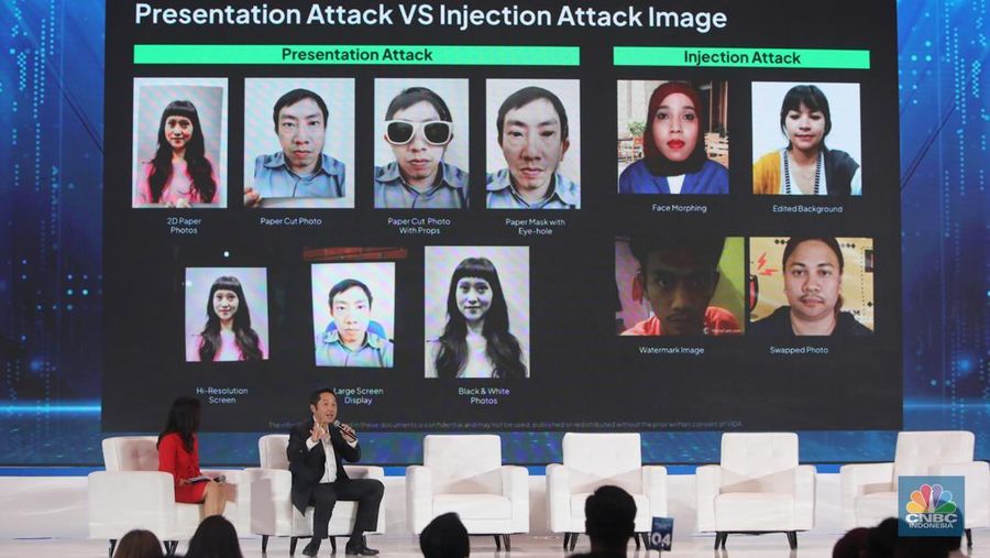 Founder dan Group CEO VIDA, Niki Luhur menyampaikan pemaparan dalam acara dalam acara Tech & Telco Summit 2025 di Jakarta, Jumat (21/2/2025). (CNBC Indonesia/Faisal Rahman)