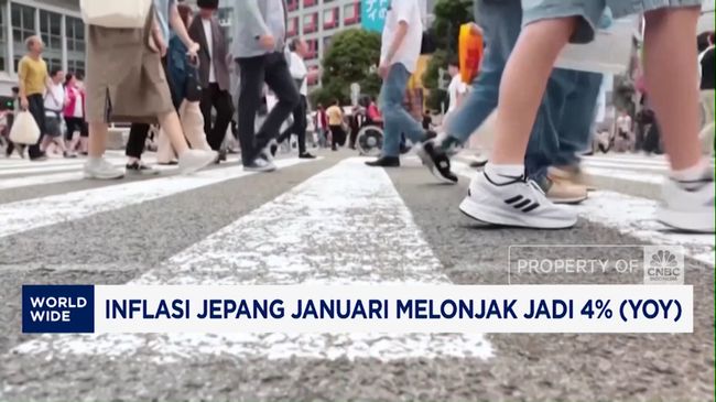 Video: Inflasi Jepang Januari Melonjak Jadi 4% (YoY)