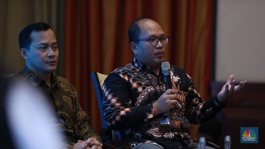 Anjar YT dalam acara Indonesia Maritime Talk 2025 di Ritz Carlton, Jakarta, Selasa (25/2/2025). (CNBC Indonesia/Tri Susilo)