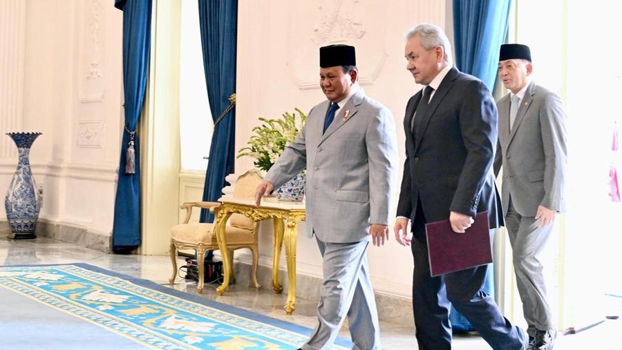 Presiden Prabowo Subianto, menerima kunjungan kehormatan Sekretaris Dewan Keamanan Federasi Rusia, Sergei K. Shoigu, di Istana Merdeka, Jakarta, pada Selasa, (25/2/2025). (Dok. Biro Pers Sekretariat Presiden)