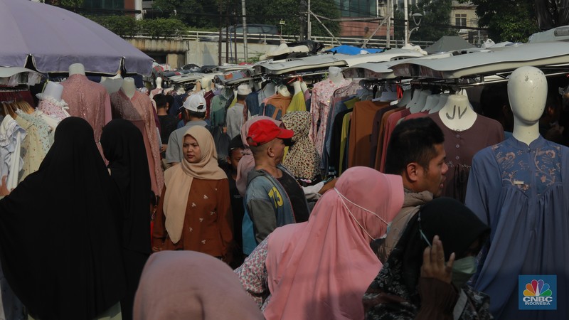 Suasana Pasar Tasik Cideng, Jakarta, Kamis, (27/2/2025). (CNBC Indonesia/Muhammad Sabki)