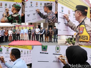 Kapolresta Malang Kota Pimpin Apel Pengamanan Sertijab Walkot-Deklarasi Damai