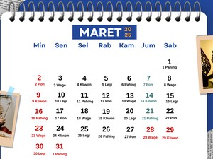 Kalender Jawa 25 Maret 2025, Hari Ini Weton Selasa Lagi