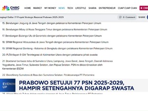 Video: Prabowo Tetapkan 77 PSN, Setengahnya Digarap Swasta