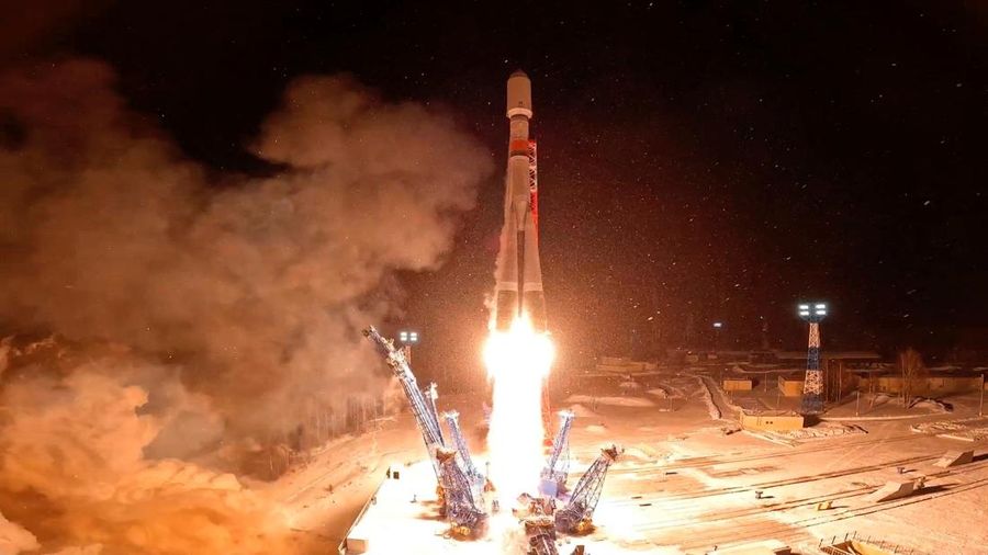 A Soyuz-2.1b rocket booster carrying a spacecraft for defence purposes blasts off from its launchpad at the Plesetsk Cosmodrome in the Arkhangelsk region, Russia, in this still image from video released March 3, 2025. Russian Defence Ministry/Handout via REUTERS ATTENTION EDITORS - THIS IMAGE HAS BEEN SUPPLIED BY A THIRD PARTY. NO RESALES. NO ARCHIVES. MANDATORY CREDIT.
