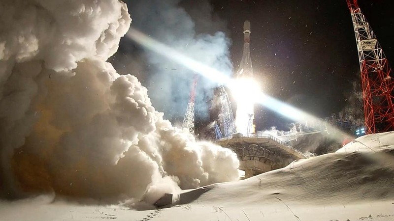 A Soyuz-2.1b rocket booster carrying a spacecraft for defence purposes blasts off from its launchpad at the Plesetsk Cosmodrome in the Arkhangelsk region, Russia, in this still image from video released March 3, 2025. Russian Defence Ministry/Handout via REUTERS ATTENTION EDITORS - THIS IMAGE HAS BEEN SUPPLIED BY A THIRD PARTY. NO RESALES. NO ARCHIVES. MANDATORY CREDIT.