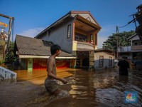 Potret Jakarta Banjir karena Ciliwung Meluap, Motor-Masjid Terendam