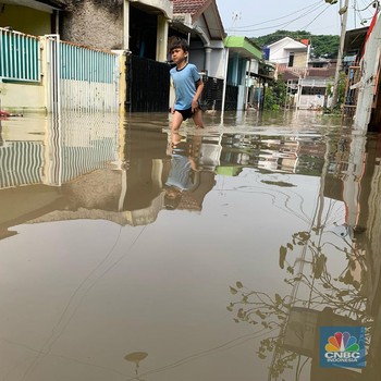 Penampakan Banjir Terjang Tambun Utara Bekasi, Ketinggian 60 Cm-70 Cm