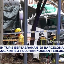 Video: 2 Bus Penuh Turis Bertabrakan di Barcelona