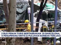 Video: 2 Bus Penuh Turis Bertabrakan di Barcelona