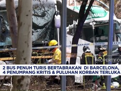 Video: 2 Bus Penuh Turis Bertabrakan di Barcelona