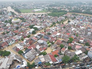 Potret dari Udara Kota Bekasi yang Lumpuh karena Banjir Parah