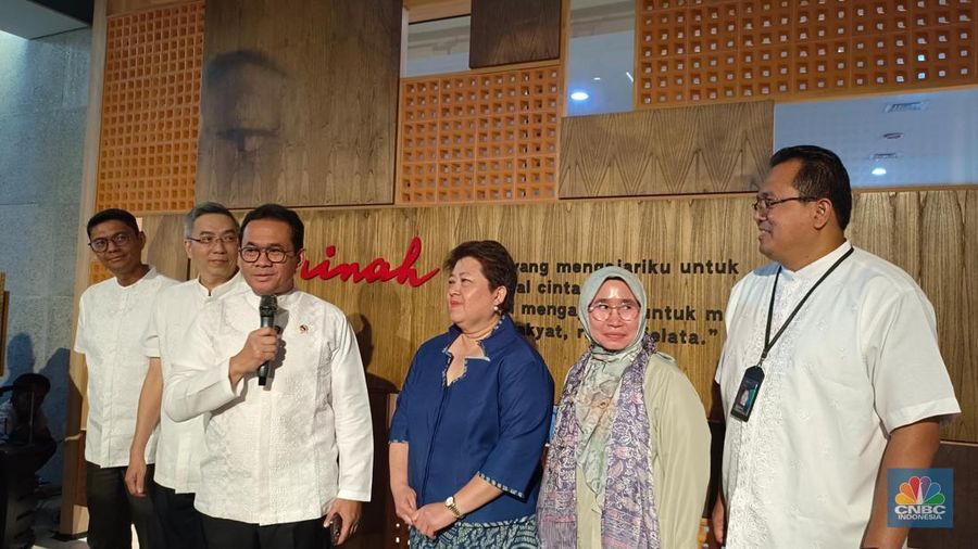Menteri Perdagangan (Mendag) Budi Santoso saat ditemui di Sarinah Jakarta, Rabu (5/3/2025). (վ/Martyasari Rizky)