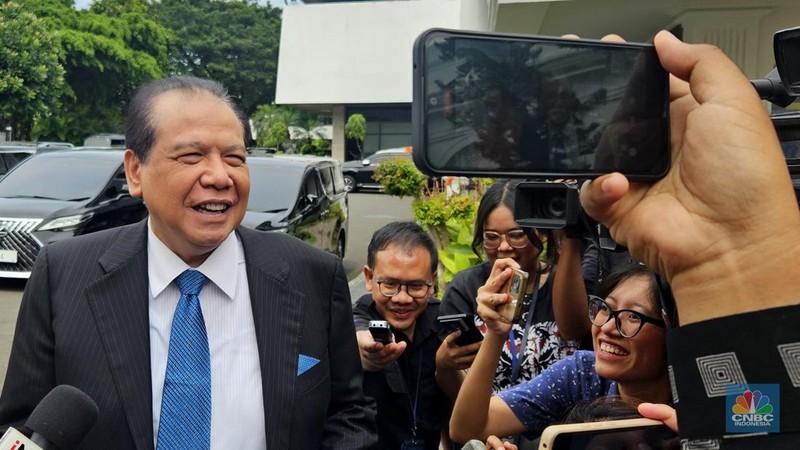 Pengusaha RI, Hilmi panigoro menemui Presiden Prabowo Subianto di Istana Kepresidenan. (վ/Emir Yanwardhana)
