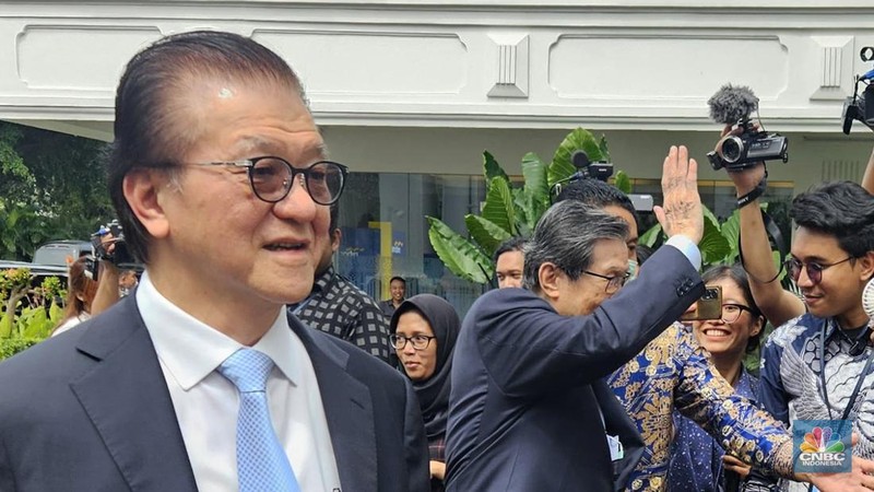 Pengusaha RI, Hilmi panigoro menemui Presiden Prabowo Subianto di Istana Kepresidenan. (վ/Emir Yanwardhana)