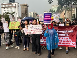 6 Tuntutan Massa Aksi di Patung Kuda Peringati Hari Perempuan Sedunia