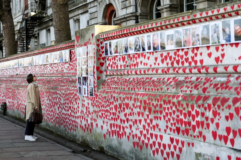 Hari Refleksi 5 Tahun Covid-19 di London, Inggris (9/3/2025). (REUTERS/Hannah McKay)