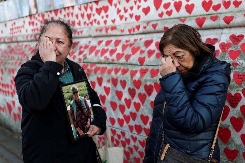 Hari Refleksi 5 Tahun Covid-19 di London, Inggris (9/3/2025). (REUTERS/Hannah McKay)