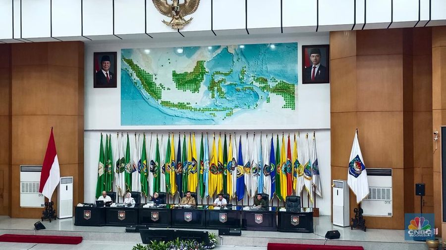 Kepala BMKG saat ikut Rapat Koordinassi Inflasi Daerah di kantor Kemendagri, Senin (10/3/2025). (CNBC Indonesia/Martyasari Rizky)