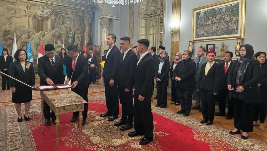Emil Audero Mulyadi, Joey Mathijs Pelupessy, dan Dean Ruben James telah sah menjadi warga negara Indonesia (WNI). (Dok. PSSI)