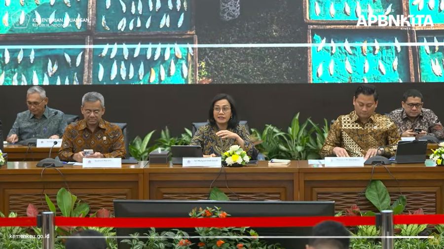 Menteri Keuangan, Sri Mulyani Indrawati menyampaikan laporan dalam Konferensi Pers APBN KITA EDISI MARET 2025. (Tangkapan Layar Youtube Ministry of Finance Republic of Indonesia)