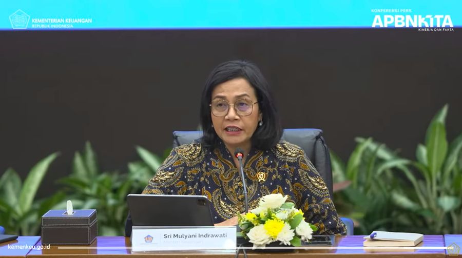 Menteri Keuangan, Sri Mulyani Indrawati menyampaikan laporan dalam Konferensi Pers APBN KITA EDISI MARET 2025. (Tangkapan Layar Youtube Ministry of Finance Republic of Indonesia)