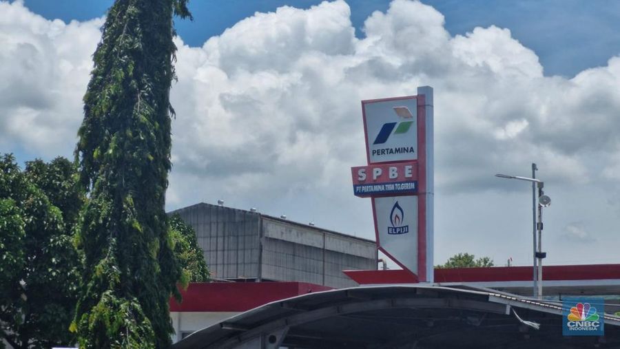 Terminal BBM Tanjung Gerem di Merak, Banten, dioperasikan PT Pertamina Patra Niaga. (CNBC Indonesia/Verda Nano Setiawan)